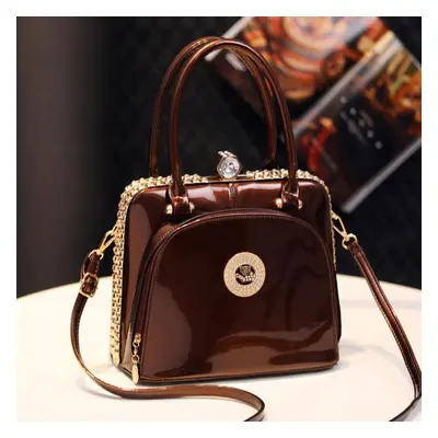 (brown) Bright Leather Handbag, Luxurious And Fashionable, Large Capacity Shoulder Bag Fashionab