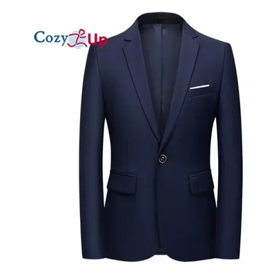 (royal blue, 4XL) Cozy Up Men&apos;s Casual Blazer Jacket Slim Fit Sports Coat Business Suit Jac