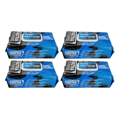 (4 X Packs) Ultragrime Pro Multiuse Industrial Strength Wet Wipes XXL+ in Packs of