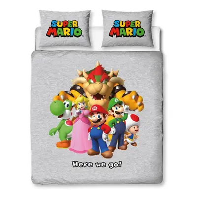 Nintendo Super Mario Bros Here We Go Double Duvet Cover and Pillowcase Set