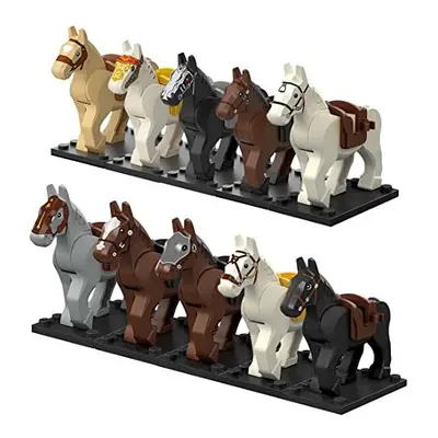 TopBrixx Custom War Horse Set, Pcs Custom Horse Set for Minifigures, Figure Horse Compatible wit