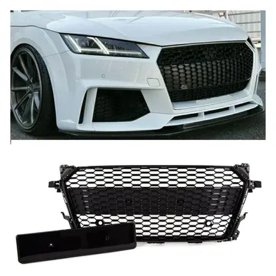 Audi TT Front Main Grille Gloss Black Honeycomb RS Look Badgeless