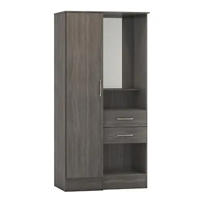 Nevada Vanity Door Wardrobe Black Wood Grain