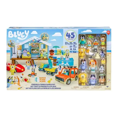 Bluey Friends & Family Beach Set- House Playset Piece Ultimate Mega Set-Large-Includes Sticker S