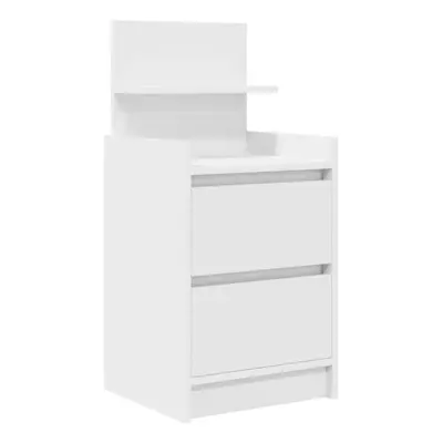 (white, pcs) vidaXL Bedside Cabinets with Drawers pcs Concrete Grey 38x34x80 cm