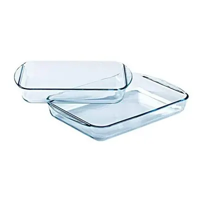 Pyrex - Essentials - Set of Rectangular Glass Lasagne Dishes (35 x cm, x cm)