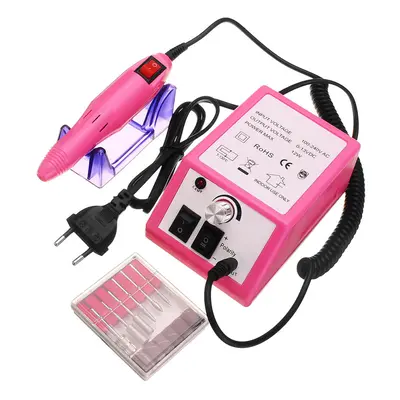 (Pink) Professional Electric Nail Polisher File Drill Manicure Pedicure Machine Tools