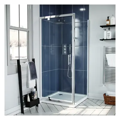 Nes Home x 800mm Pivot Door Shower Enclosure & Side Panel Chrome