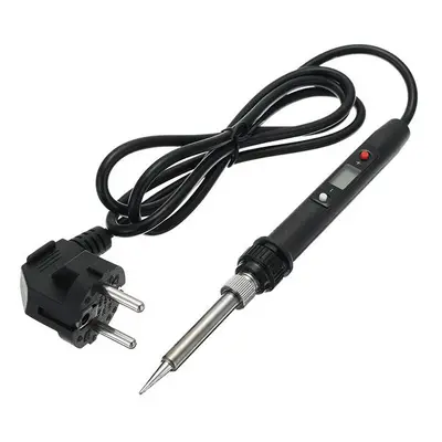 (Black, EU Plug) 80W LCD Digital Thermostat Adjustable Lead Free Electric Soldering Iron Mini So