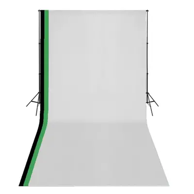 vidaXL Photo Studio Kit with Cotton Backdrops Adjustable Frame 3x6m Stand