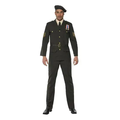 (L R, Green) Smiffys Mens Wartime Officer Costume Set