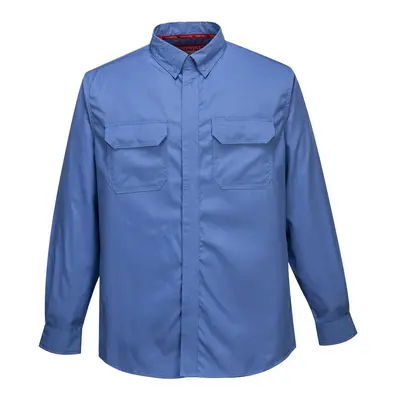 (M, Blue) Portwest Mens Bizflame Plus Shirt