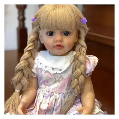 (pink, 55cm) Npk 55cm Baby Doll Girl Reborn Princess Soft Full Body Silicone Bath Doll