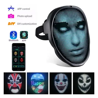 (1pc) Bluetooth App Control Smart Led Face Masks Programmable Change Face Diy Photoes For Party 