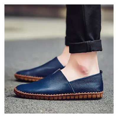 (blue, EU: 40) Fall Men&apos;s Soft Moccasins Loafers Slip-on Driving Lightweight Flats Walking 