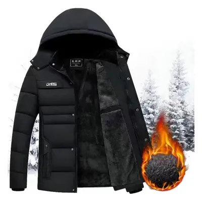 (black, 2XL) Winter Middle-aged And Elderly Men&apos;s Clothes Dad Winter Clothes New Plush Thic