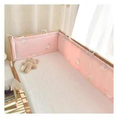 (Pig, 240cm, pink) Newborn Baby Bed Guard Cotton Twill Anti-collision Buffer For Safety And Comf