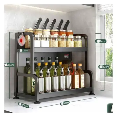 (as the picture, 50*22.5*45cm) Thickened Kitchen Storage Shelf Condiment Shelf Knife Rest Table 