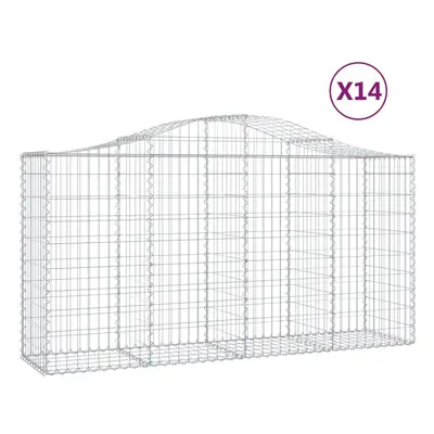 (200 x x 100/120 cm/ pcs) vidaXL Arched Gabion Basket Stone Basket Gabion Retaining Wall Galvani