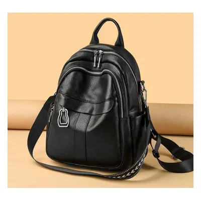 (black) Quarryus Luxury Women Genuine Leather Backpack Female Quality Cowhide Knapsack Casual La