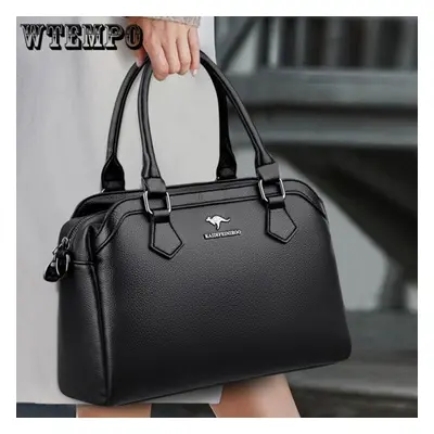 (black) Multi-pocket Handbag Purses Genuine Cowhide Leather Shoulder Bag Luxury Designer Crossbo