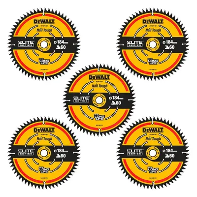 5 x Dewalt DT1670 ELITE EXTREME Cordless Mitre Saw Blade DCS365 184mm Tooth