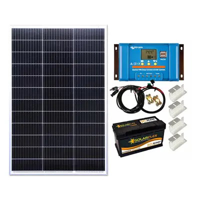 Lowenergie 150w Mono Solar Panel Kit Battery+ Charging Controller PWM-USB ZMount with Mounting B