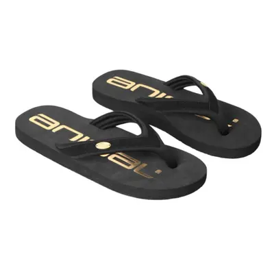 (9 UK, Jet Black) Animal Womens/Ladies Swish Recycled Flip Flops