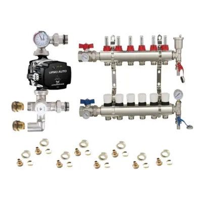 (6 PORT) Water Underfloor Heating Kit - Ports with Pump and Blending Valve Set