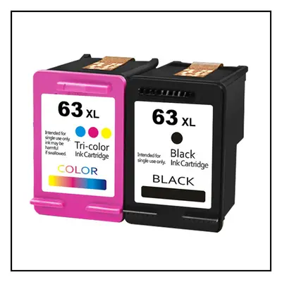 Portable Convenient Compatible with HP63 Ink Box HP2130 Officejet4520 4650, Black Colorful Set A