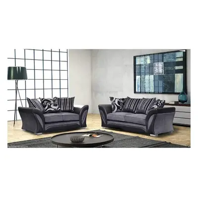 (3 + seater) Farrow Corner Sofa 2c2 - 3+2 Seater (Black & Grey)