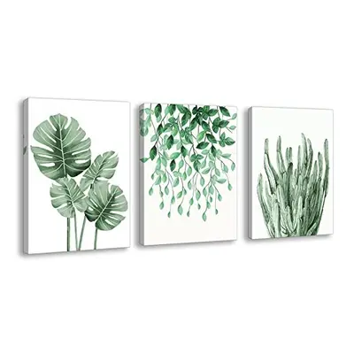 Plant Wall Art Leaf Prints - Tropical Nursery Canvas Pictures Modern Botanical Monstera Artwork 