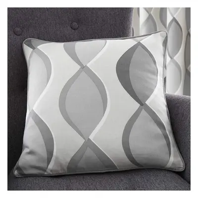 (Grey / Grey) Fusion Lennox 100% Cotton Piped Cushion Cover, x Cm