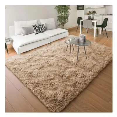 (Beige, x 230cm (5ft 3" x 7ft 6")) Thick Shaggy Non Slip Rugs Living Room Area Rugs Hallway Runn