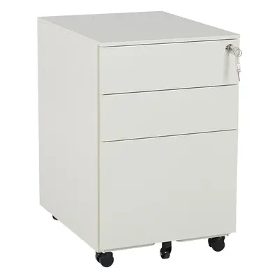 3 Drawer Metal Storage Cabinet Off-White CAMI