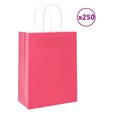 (pink, x x cm) vidaXL Paper Bags pcs with Handles Brown 21x11x36 cm Paper Grocery Bag