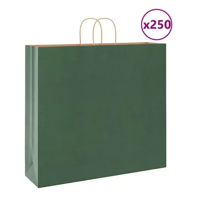 (green, x x cm) vidaXL Paper Bags pcs with Handles Brown 21x11x36 cm Paper Grocery Bag