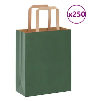 (green, x x cm/ pcs) vidaXL Paper Bags pcs with Handles White 21x11x28 cm Paper Grocery Bag