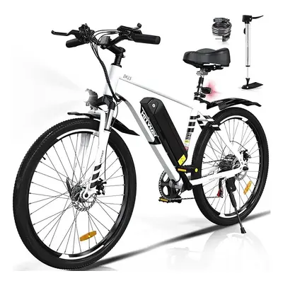 (White) HITWAY Electric Bike BK15 E Mountain Bike, * 2.1/4.0 Electric Bicycle Commute E-bike wit