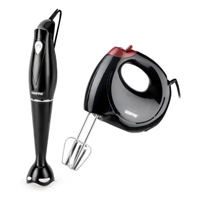 Geepas Hand Mixer & Hand Blender Set | Black