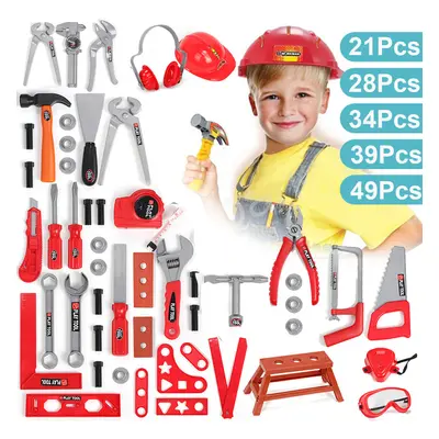 Childrens Tools Kit Children Kids Boy Role Play Toy Builder Game Hard Case Box