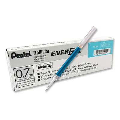 Pentel Energel 0.7mm Refill Metal Tip LR7- Fits BL77/BL57/BL37 - Sky Blue - Pack of