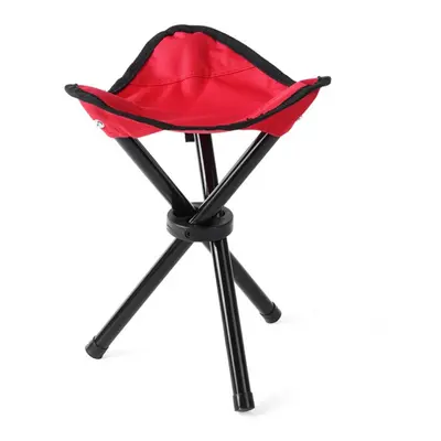 (Red) Folding Fishing Chair Lightweight Foldable Picnic Camping Chair Bench Stool Triangle Fishi