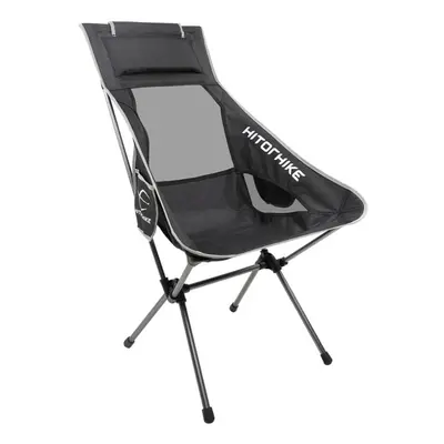 (Black) Portable Moon Chair Lightweight Fishing Camping Barbecue Chair Foldable Extended Hiking 