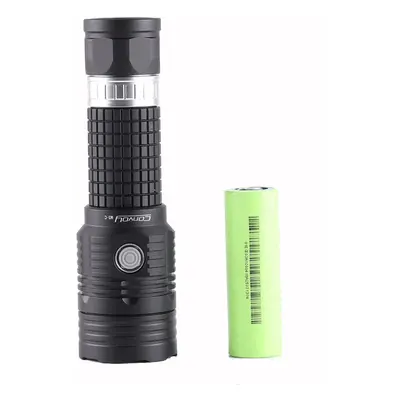 (Silver, 3000-3200K) High CRI Rechargeable Strong Light Flashlight 6800mAh Long Battery Life Alu