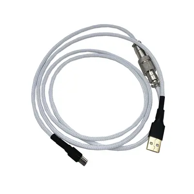 (White) Aviation Plug Mechanical Keyboard Data Cable Connector GH60 Mini USB Interface