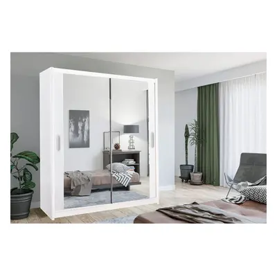 (White, 100CM) 2&3 Sliding Mirror Door Wardrobe In Size Color