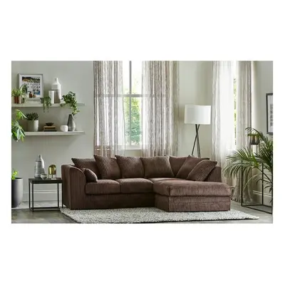 (Chocolate, Right Hand) Porto Jumbo Cord Corner Sofa