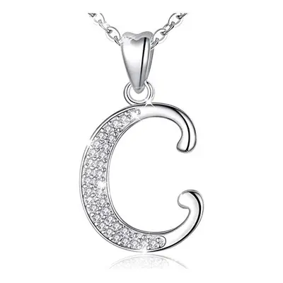 Initial Necklace Sterling Silver Letter Necklace Letter C Alphabet Personalized Pendant Jeweller