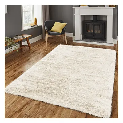 (Cream, x cm) Large Shaggy Rugs Living Room Carpet Fluffy Pile